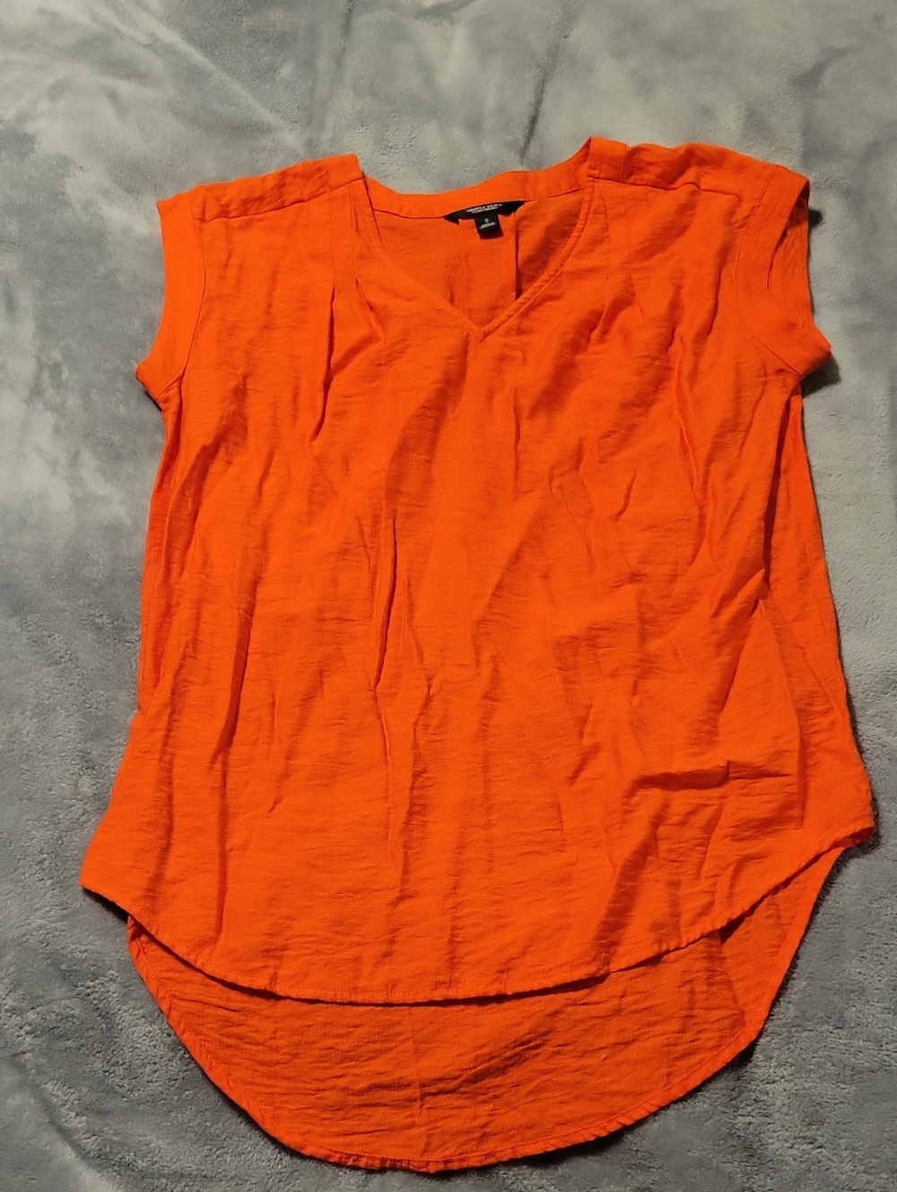 Women's V-Neck Cap Sleeve Top - Bright Orange